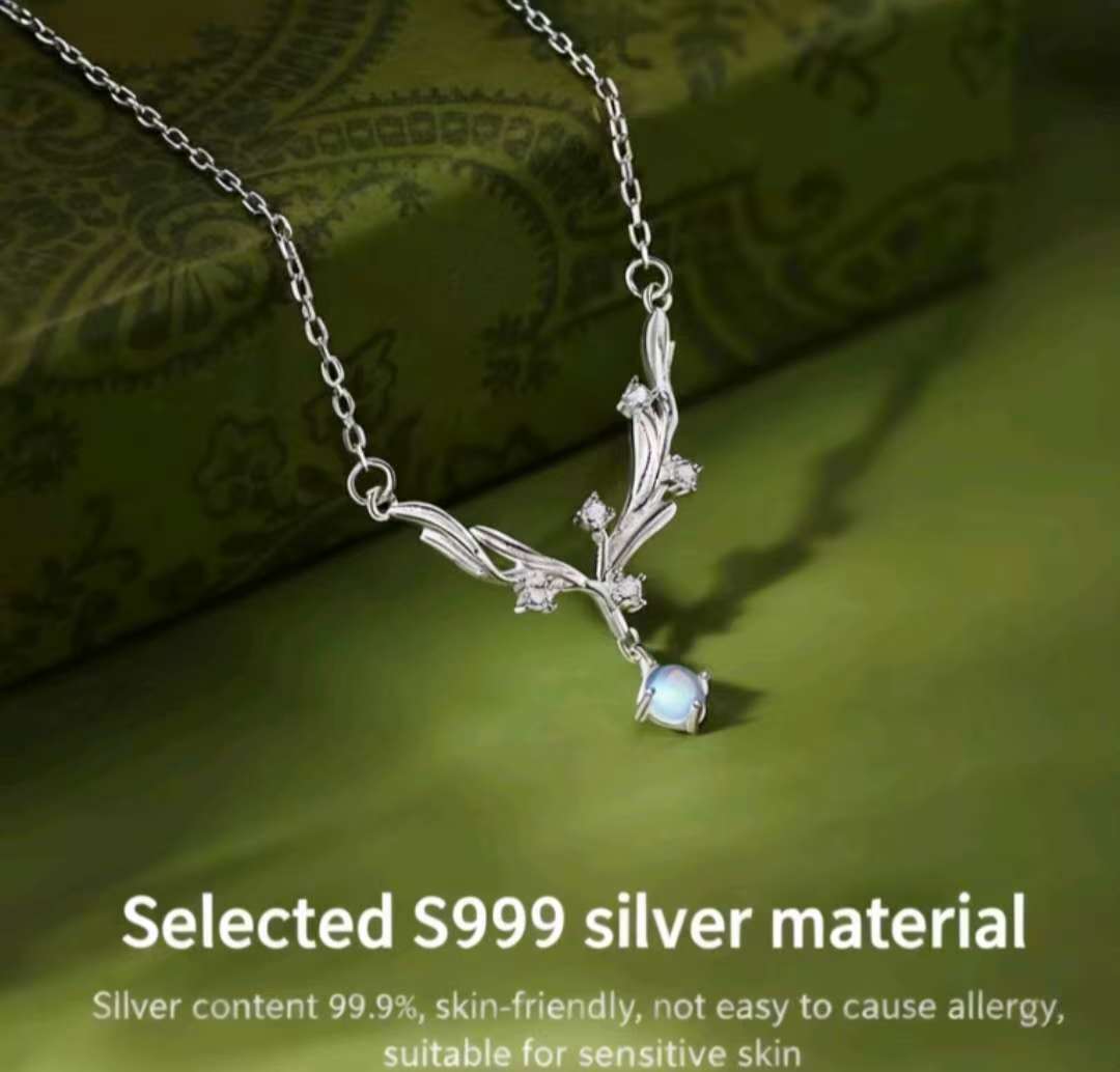 Mistletoe 999 Pure Silver Necklace for Women Summer 2025 New Popular Clavicle Chain